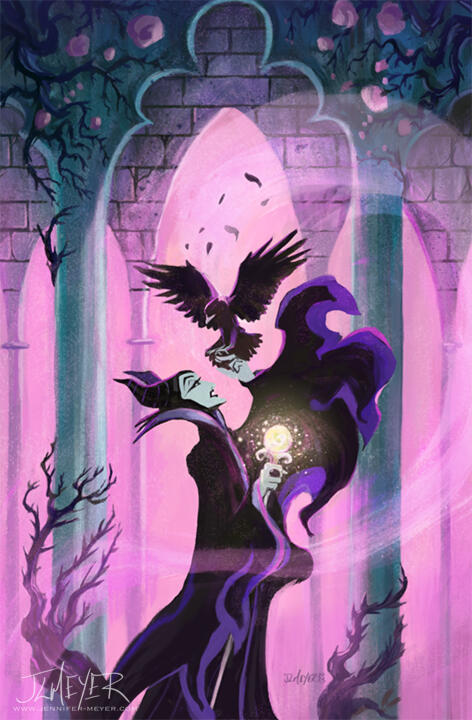 Maleficent with her crow